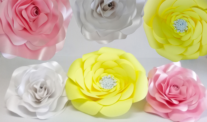 Flores Gigantes Como Fazer Flor de Papel Gigante Rosas Moldes Papéis