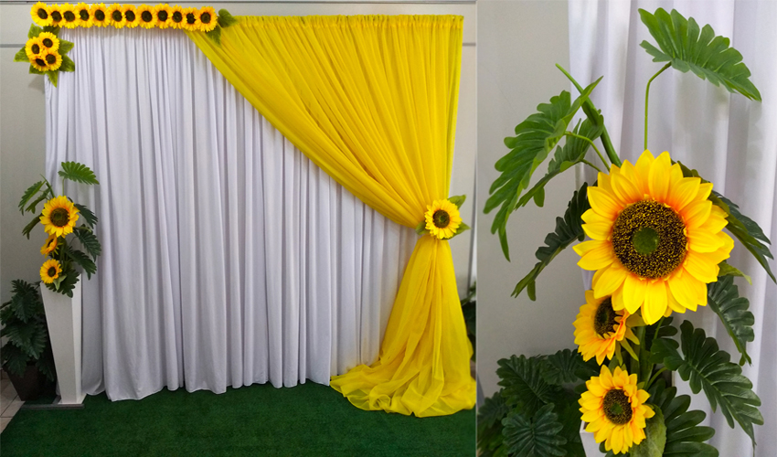 Painel de Cortinas de Girassol Com Flores de Girassóis Como Fazer